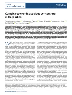 Complex economic activities concentrate in large cities