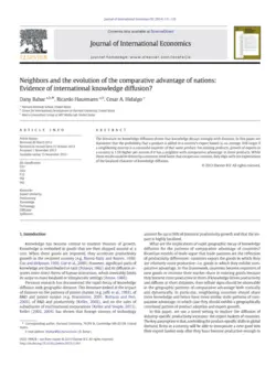Neighbors and the evolution of the comparative advantage of nations: Evidence of international knowledge diffusion?